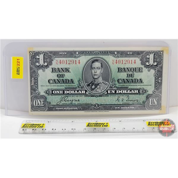 Bank of Canada $1 Bill 1937 : Coyne/Towers #NN4012914 (See Pics for Varieties, Conditions, Serial Nu