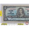 Image 2 : Bank of Canada $5 Bill 1937 : Coyne/Towers #ES2684964 (See Pics for Varieties, Conditions, Serial Nu