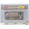 Image 1 : Canada $100 Bill 1954DF "Devil's Face" : Beattie/Coyne #AJ2343959 (BCS Cert: Extra Fine 45 Original)