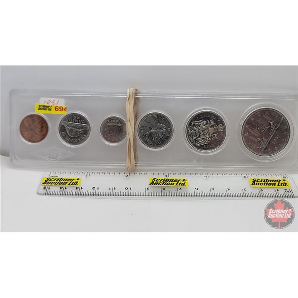 Canada Coins 1981 (Hardshell Case) : One Cent; Five Cent; Ten Cent; Twenty Five Cent; Fifty Cent; Do