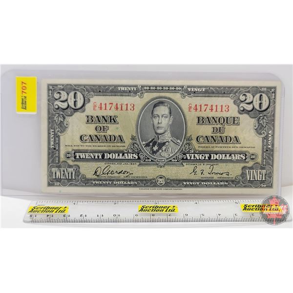 Bank of Canada $20 Bill 1937 : Gordon/Towers #CE4174113  (See Pics for Varieties, Conditions, Serial