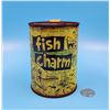 Image 1 : 1950's VTG Fish Charm Bait Can Unopened - Great Graphics!
