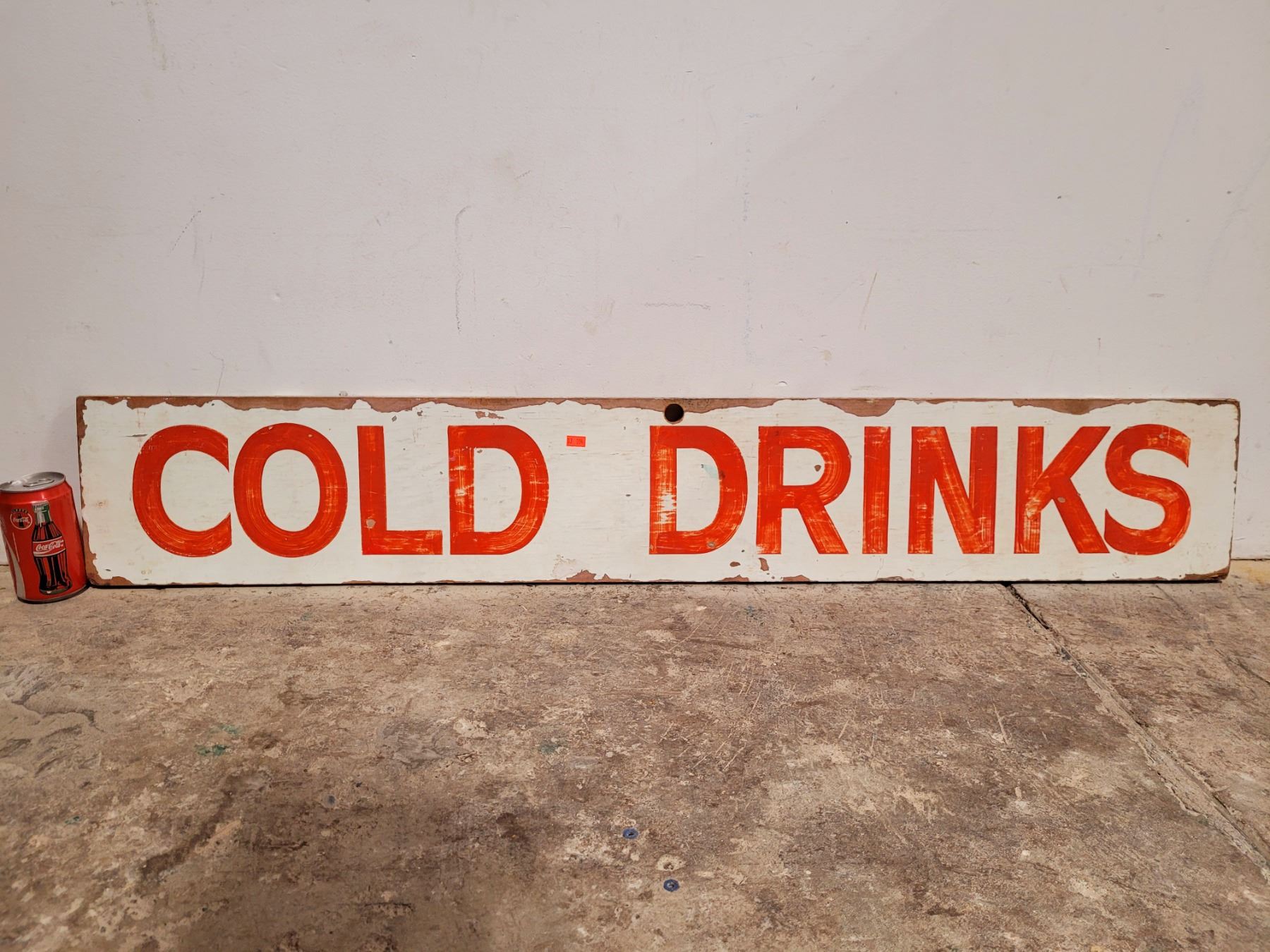 Cold Bucket Sign Wooden Double-Sided Cold Drinks Sign
