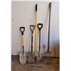 Image 1 : 3 Shovels, Pitchfork, & Landscape Rake