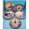 Image 1 : Three Large Blue Delft Decorative Plates & Two Blue Delft Clocks