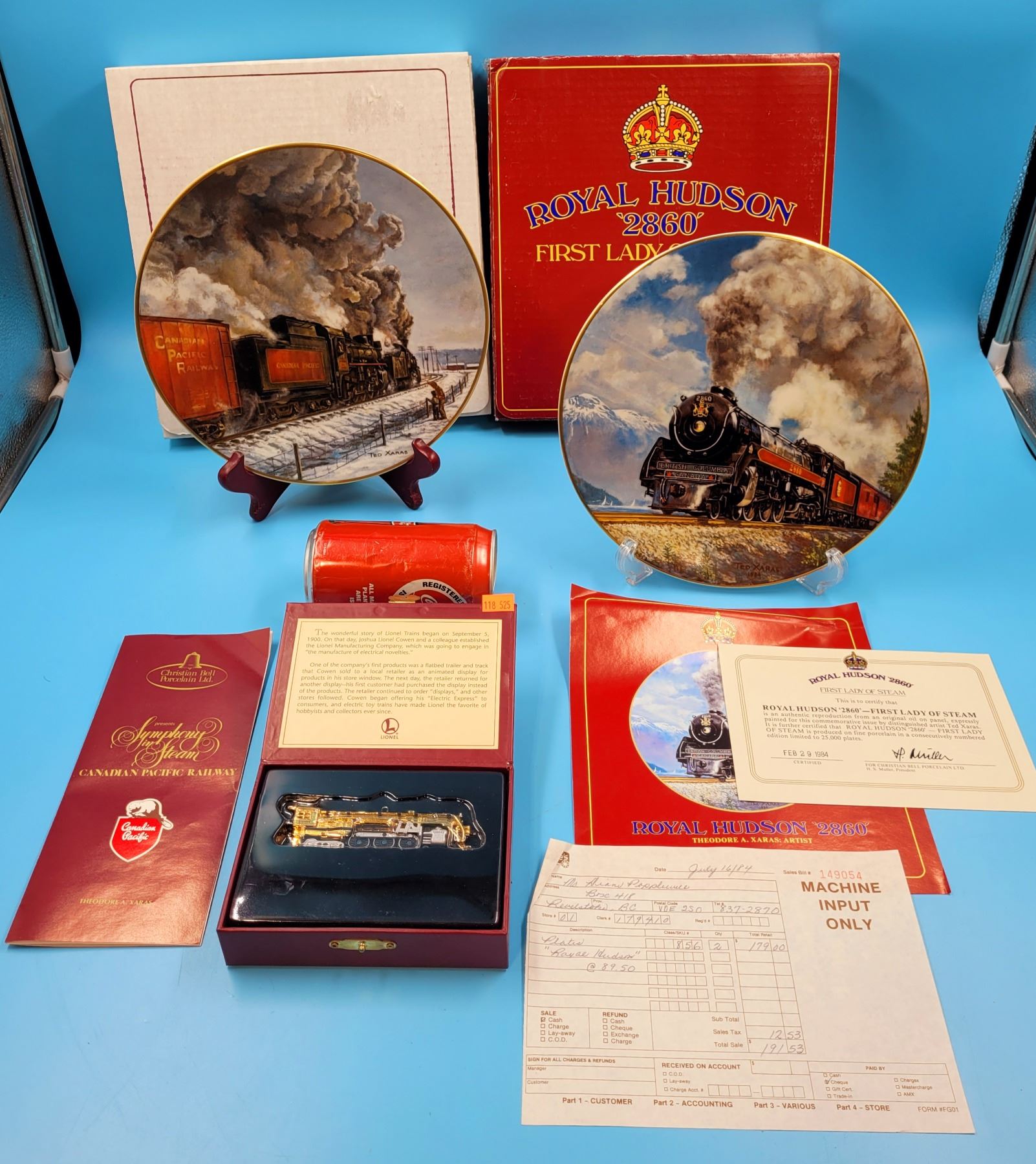 Lionel Train, Canadian Pacific Railway Porcelain Plate, & Royal Hudson ...