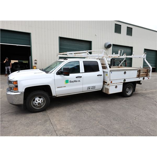 2019 Chevrolet 3500HD Diesel Utility Truck w/ Racks, 73433 Miles (Starts & Runs - See Video)