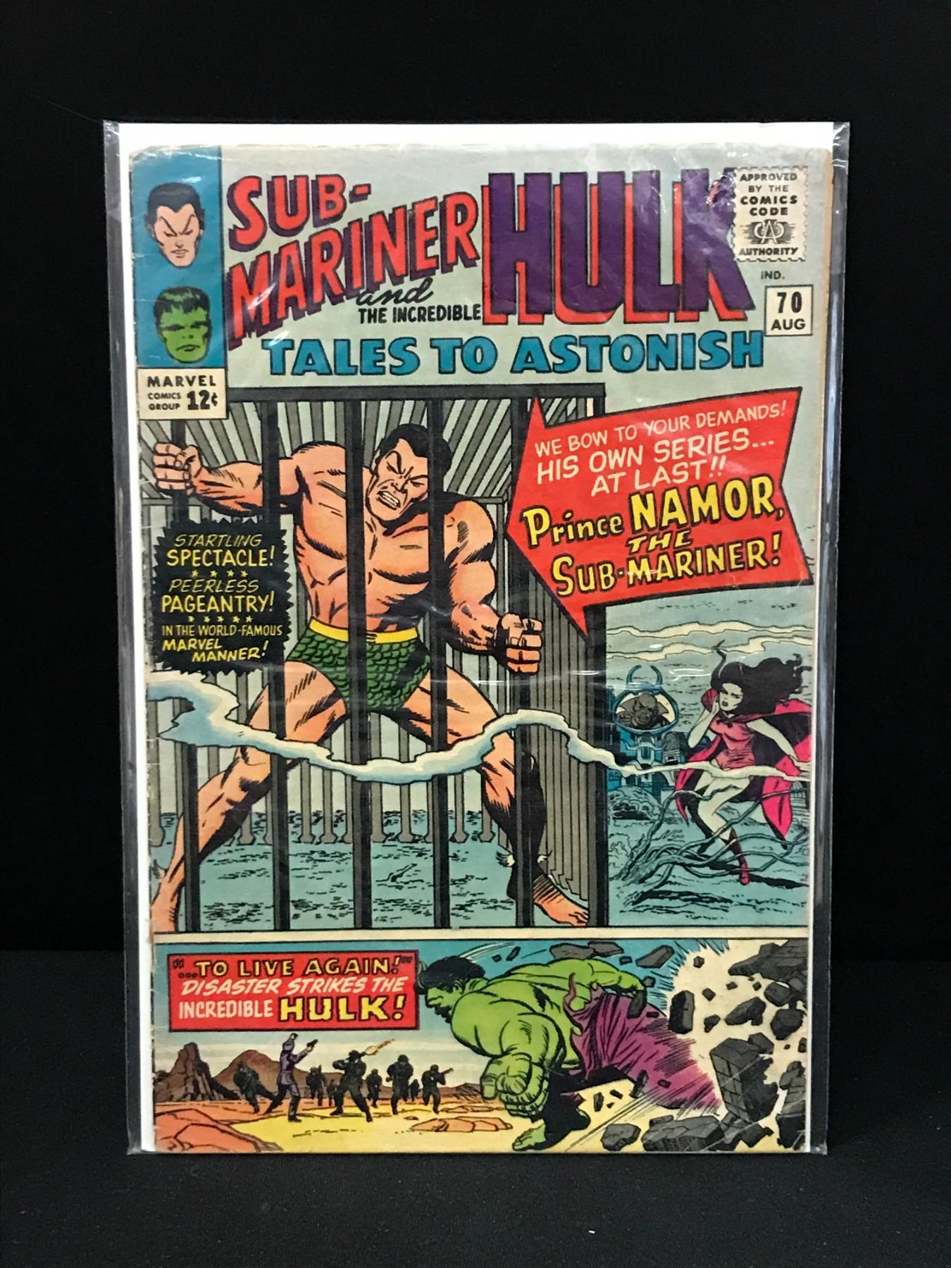 Hulk Sub MARVEL COMICS NO.70 SUB-MARINER AND THE INCREDIBLE HULK TALES TO ASTONISH