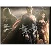 Image 1 : TRIPLE SIGNED JUSTICE LEGUE 8 X 10  BEN AFFLECK, HENRY CAVILL AND GAL GADOT 8X10 - KB COA