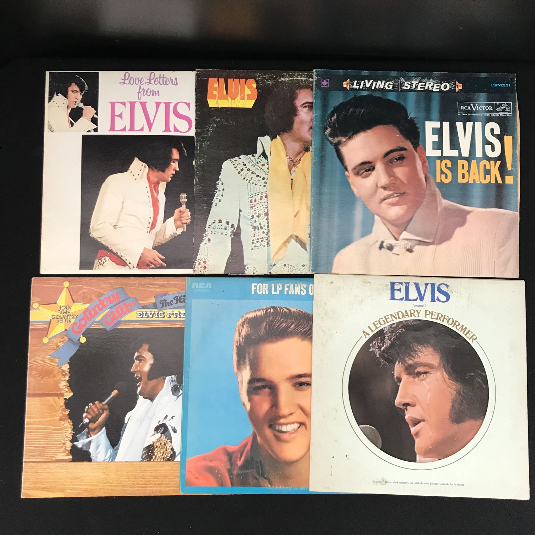 LOT OF 6 VINTAGE ELVIS PRESLEY RECORDS