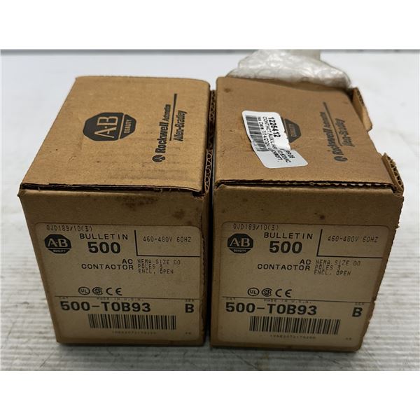 (2) Allen Bradley #500-T0B93 Contactors