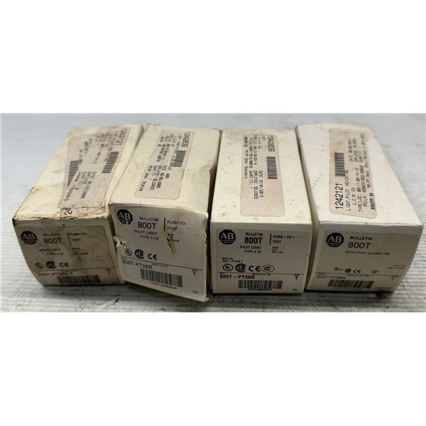 (4) Allen Bradley #800T-PT26R Pilot Lights