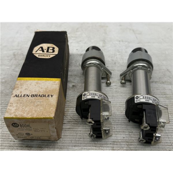 (3) Allen Bradley #800HL-QP10 Heavy Duty Pilot Lights