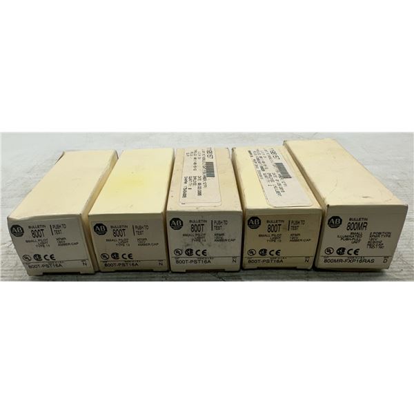 Lot of (5) Misc. Allen Bradley Pilots Lights & Push-Pull Unit