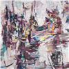 Image 2 : H. E. Simone, Abstract Expressionist Oil on Canvas, Gondola Scene, Signed