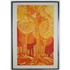 Image 1 : Abstract Color Woodblock on Paper, Forest, Signed