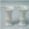 Image 2 : 2pc Williamsburg Global Views White Flared Mini Vases