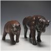 Image 1 : 2pc Leather Wrapped Animal Figurines, Bear and Panther