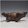 Image 3 : 2pc Leather Wrapped Animal Figurines, Bear and Panther