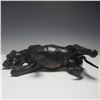 Image 4 : 2pc Leather Wrapped Animal Figurines, Bear and Panther
