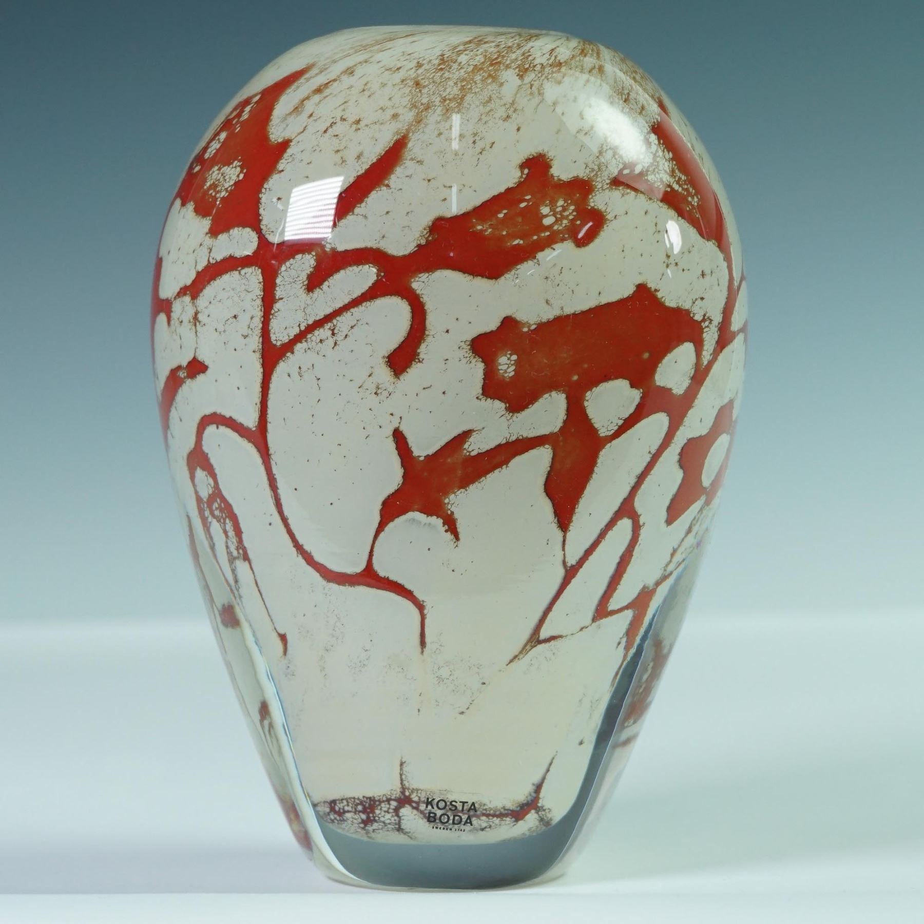 Kosta Boda Olle Brozen Art Glass Vase, Signed