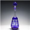 Image 1 : Val Saint Lambert Cut to Clear Cobal Blue Decanter 1908
