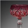Image 3 : 6pc Vintage Val St Lambert  Crystal Goblets, Cranberry and Bourget Pattern