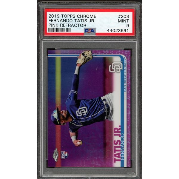2019 Topps Chrome Fernando Tatis Jr Pink Refractor - PSA 9