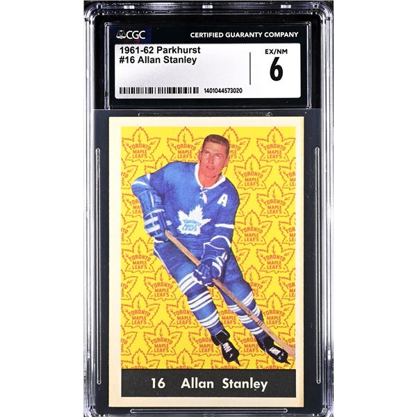 1961-62 Parkhurst #16 Allan Stanley (CGC 6)