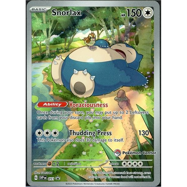 2023 Pokémon Snorlax Pokémon Center Exclusive Promo
