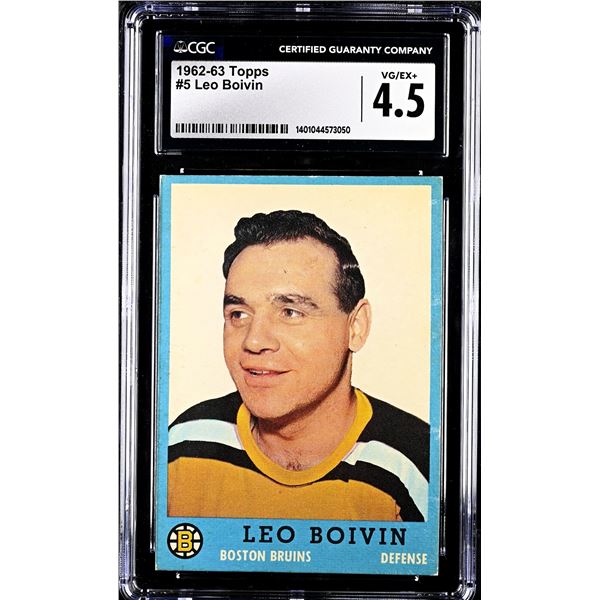 1962-63 Topps #5 Leo Boivin (CGC 4.5)