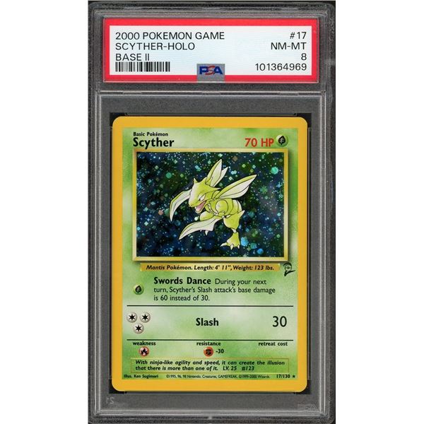 2000 Pokemon Scyther Holo - PSA 8