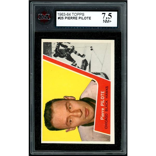 1963-64 Topps #25 Pierre Pilote (KSA 7.5)