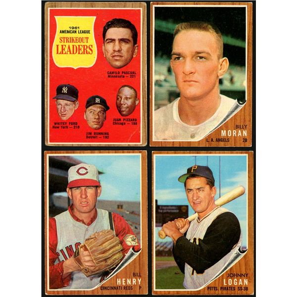 Lot of 41 x 1962 Topps Baseball Cards (14 high #'s)