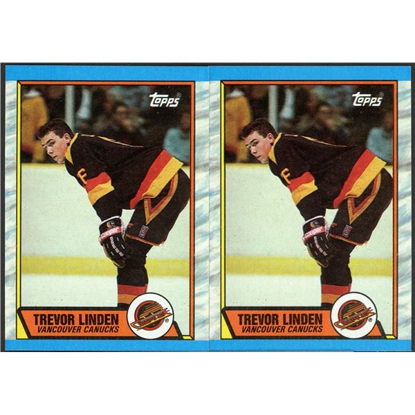 Lot of 2x 1989-90 Topps Trevor Linden Rookies