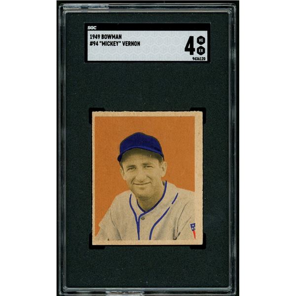 1949 Bowman #94 Mickey Vernon RC (SGC 4)