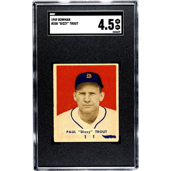 1949 Bowman #208 Dizzy Trout (SGC 4.5)