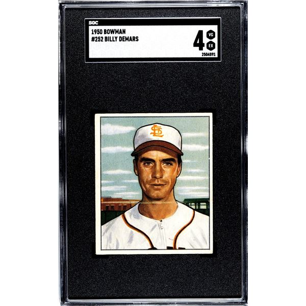 1950 Bowman #252 Billy DeMars RC (SGC 4)