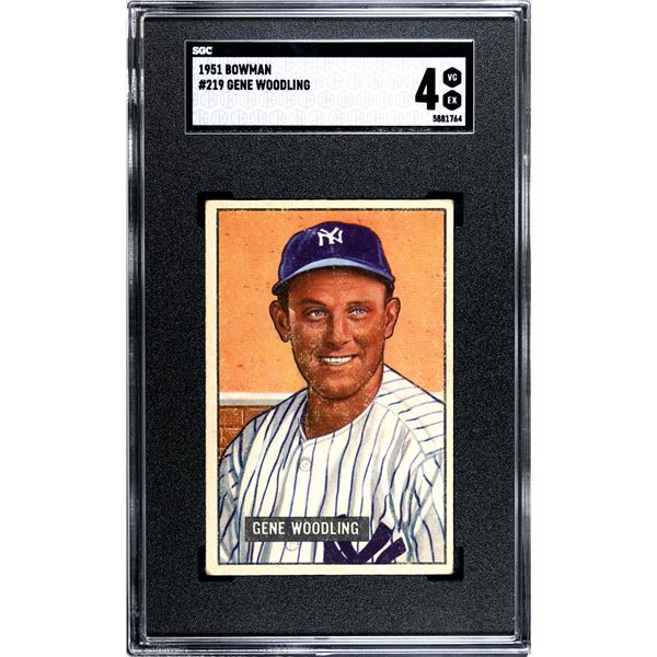 1951 Bowman #219 Gene Woodling RC (SGC 4)