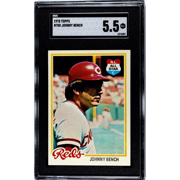 1978 Topps #700 Johnny Bench (SGC 5.5)