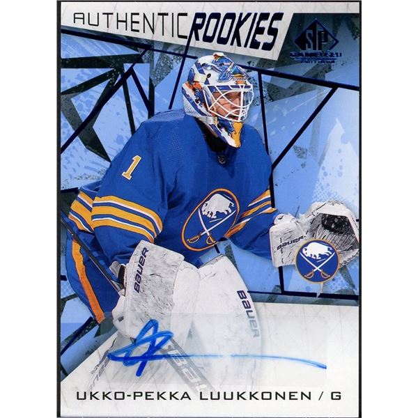 2021-22 Upper Deck SP Game Used Ukko-Pekka Luukkonen Authentic Rookies autograph