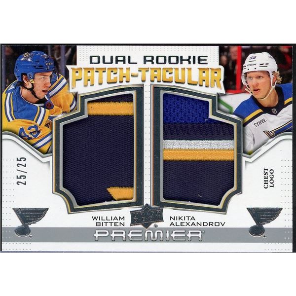 2022-23 Upper Deck Premier Dual Rookie Patch-Tacular Bitten/Alexandrov