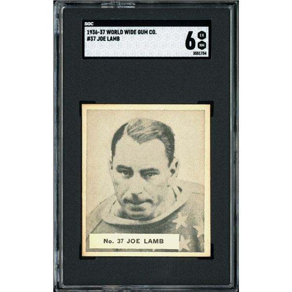 1937 World Wide Gum #37 Joe Lamb (SGC 6) Low Pop!