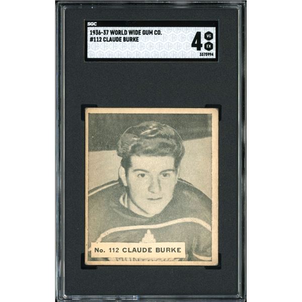 1937 World Wide Gum #112 Claude Burke (Bourque) (SGC 4)