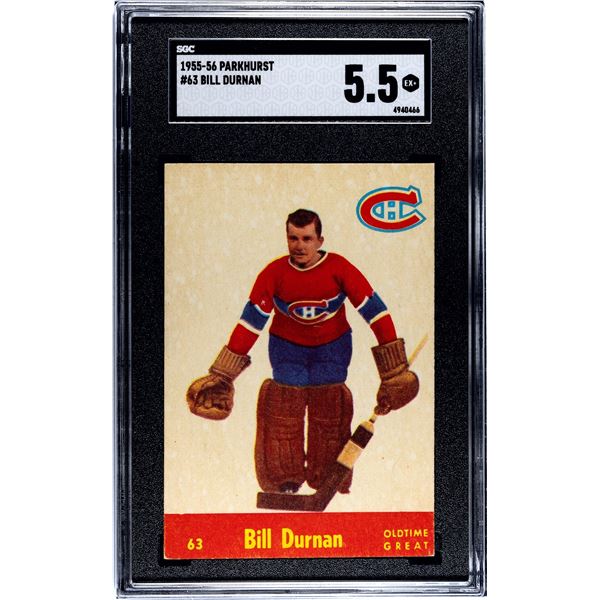 1955-56 Parkhurst #63 Bill Durnan OTG (SGC 5.5)