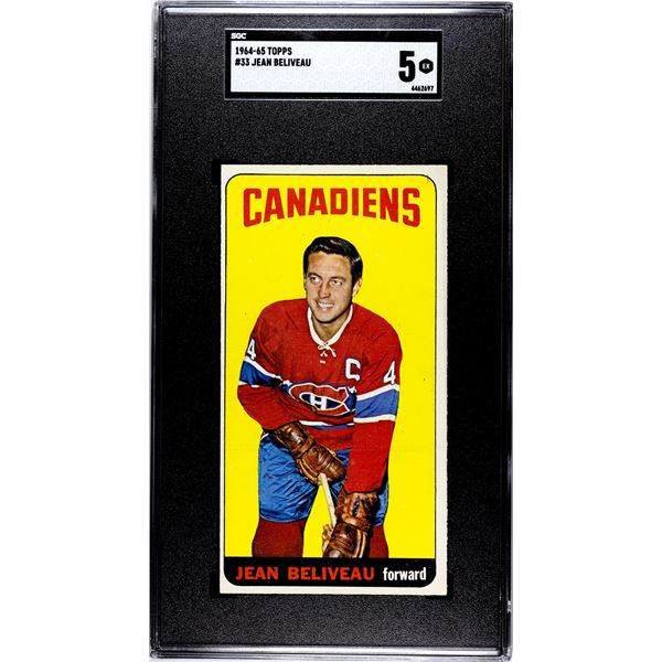 1964-65 Topps #33 Jean Beliveau SP (SGC 5)