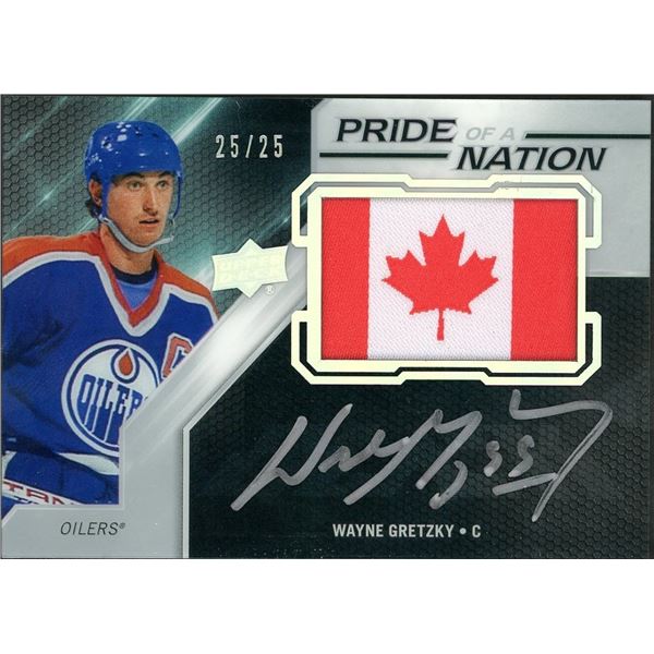 2019-20 Upper Deck Black Wayne Gretzky Pride of a Nation Auto Patch #25/25