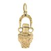 Image 1 : Vintage 14k Gold Textured Two-Handled Swinging Fragrance Jar Charm Pendant