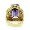 Image 7 : Large Vintage 18K Gold Amethyst & Diamond Twisted Wire Open Work Cocktail Ring