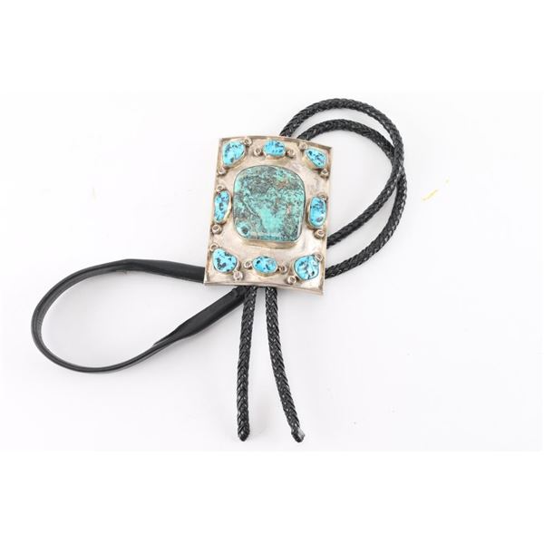Mens Turquoise Cluster Bolo